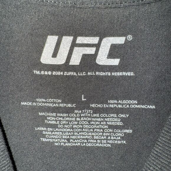 UFC Worldwide GOAT L T-Shirt Feat. Jones McGregor Adesanya Black MMA SS Tee - Picture 3 of 6